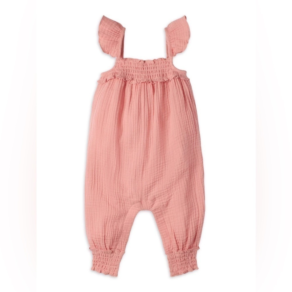 Modern Moments by Gerber | Flutter Sleeve Gauze Romper | 12 mo